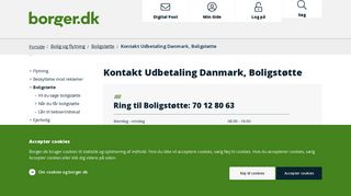 
                            2. Kontakt Udbetaling Danmark, Boligstøtte - Borger.dk