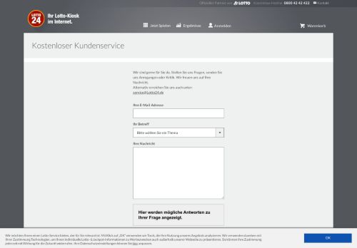 
                            12. Kontakt – wir freuen uns auf Ihre Nachricht! - Lotto24.de