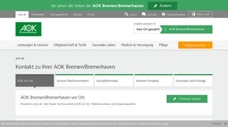 
                            6. Kontakt zu Ihrer AOK Bremen/Bremerhaven