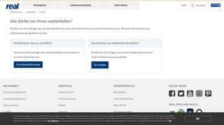 
                            9. Kontakt zum real Makrplatz: Hotline, E-Mail und Fax