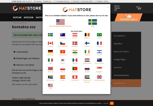 
                            9. Kontakta oss | Hatstore.se