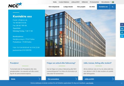 
                            3. Kontakta oss - sök kontor eller personer | NCC
