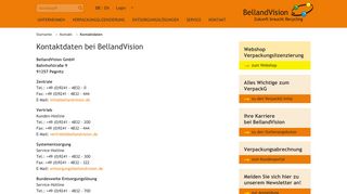 
                            11. Kontaktdaten bei BellandVision