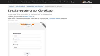 
                            3. Kontakte exportieren aus CleverReach | Klick-Tipp