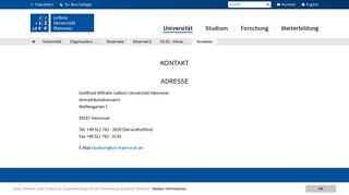 
                            2. Kontakte – Leibniz Universität Hannover