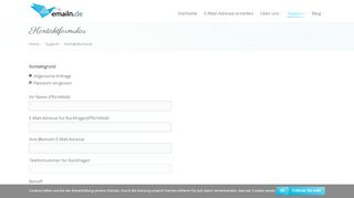 
                            13. Kontaktformular - E-Mail und Freemail von Emailn.de