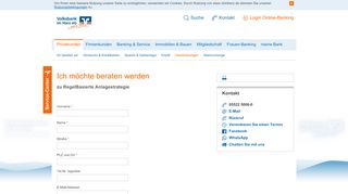 
                            13. Kontaktformular RBA - Volksbank im Harz eG