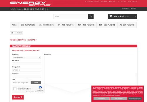 
                            3. Kontaktieren Sie uns - EnergyCard Service - Die OIL! EnergyCard