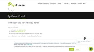 
                            9. Kontaktieren Sie uns jetzt | SysEleven GmbH