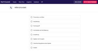 
                            11. Kontaktieren Sie uns! - PartyCasino