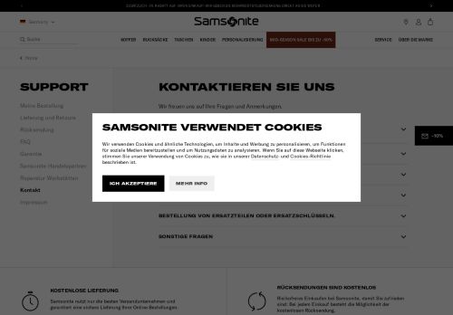 
                            5. Kontaktieren Sie uns - Samsonite