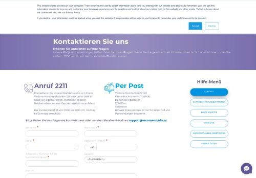 
                            3. Kontaktieren Sie uns | Vectone Mobile