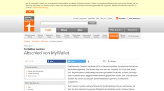 
                            12. Kontaktlos bezahlen - Abschied von MyWallet - Stiftung Warentest