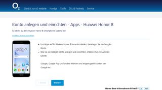 
                            9. Konto anlegen und einrichten - Apps - Huawei Honor 8 - Handyhilfe - o2