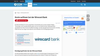 
                            8. Konto auflösen bei der Wirecard Bank - CCM - Recht & Finanzen