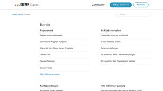 
                            5. Konto – Deezer Support