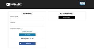 
                            2. Konto Login | Pop In A Box DE