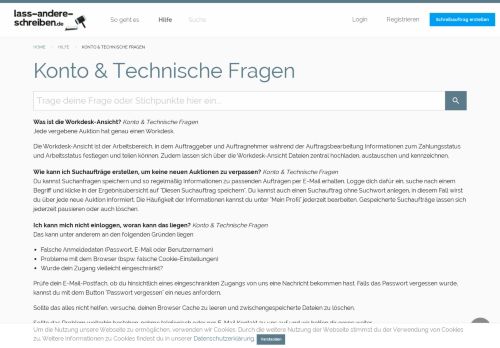
                            3. Konto & Technische Fragen - Lass-andere-schreiben.de