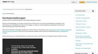 
                            6. Kontoeinstellungen – Amazon Seller Central