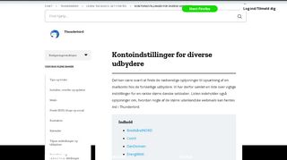 
                            6. Kontoindstillinger for diverse udbydere | Thunderbird Hjælp