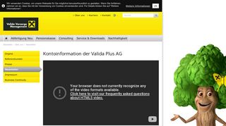 
                            9. Kontoinformation der Valida Plus AG - Valida Vorsorge Management