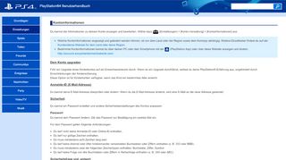 
                            4. Kontoinformationen | PlayStation®4 Benutzerhandbuch - Playstation.net