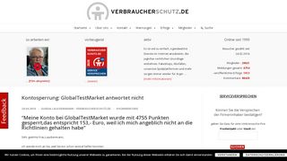 
                            6. Kontosperrung: GlobalTestMarket antwortet nicht - Verbraucherschutz ...