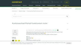 
                            12. Kontowechsel Portal funktioniert nicht - comdirect