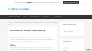 
                            8. Kontrolpanelet hos webhotellet Meebox - Private hjemmesider