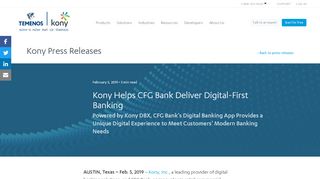 
                            12. Kony Helps CFG Bank Deliver Digital-First Banking