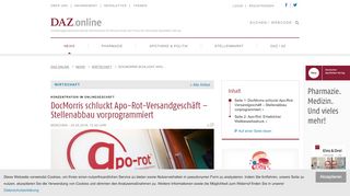 
                            4. Konzentration im Onlinegeschäft: DocMorris schluckt Apo-Rot ...