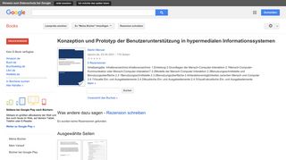 
                            9. Konzeption und Prototyp der Benutzerunterstützung in hypermedialen ...