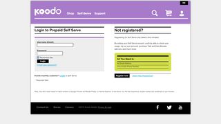 
                            3. Koodo Prepaid - Login to Prepaid Self Serve