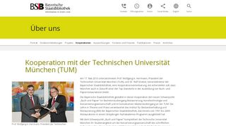 
                            1. Kooperation mit der Technischen Universität München (TUM)