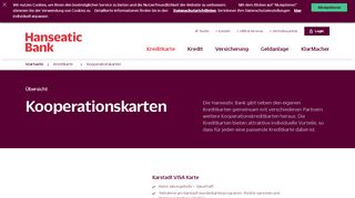 
                            1. Kooperationskarten mit attraktiven Vorteilen | Hanseatic Bank