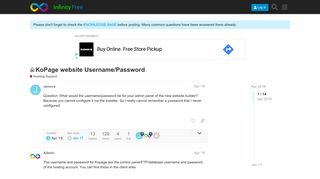 
                            8. KoPage website Username/Password - Support Forums - InfinityFree ...