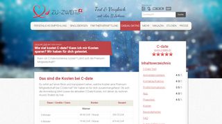 
                            11. Kosten bei C-date - ZU-ZWEIT.ch
