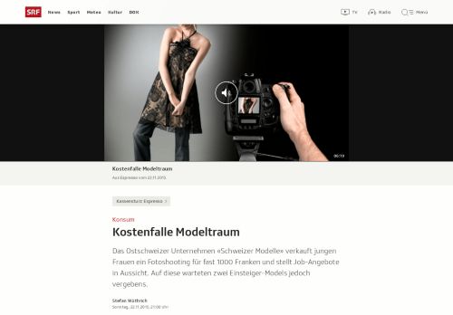 
                            9. Kostenfalle Modeltraum - Sendungen - SRF