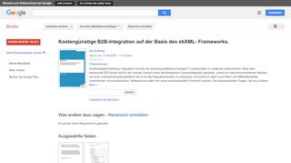 
                            11. Kostengünstige B2B-Integration auf der Basis des ebXML- Frameworks. - Google Books-Ergebnisseite