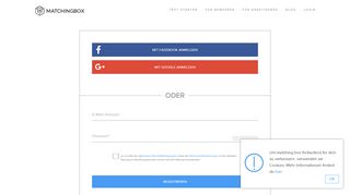 
                            2. Kostenlos Registrieren - matchingbox – be complete