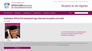 
                            5. Kostenlose APOLLON Hochschul-App informiert kompakt und mobil