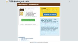 
                            11. Kostenlose Fonic SIM Karte bestellen | SIM-Karte-gratis.de