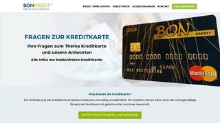 
                            2. Kostenlose Kreditkarte bei Bon-Kredit - Fragen und Antworten