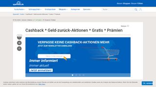 
                            8. Kostenlose Produkte dank Cashback und Geld-zurück ... - Sparwelt