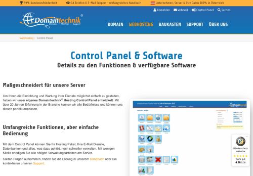 
                            3. kostenlose Software & Hosting Control Panel | Domaintechnik®