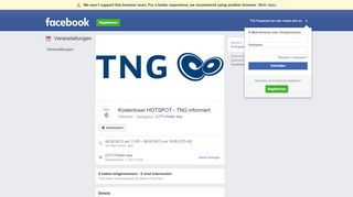
                            8. Kostenloser HOTSPOT - TNG informiert - Facebook