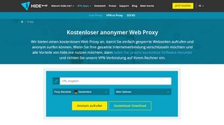 
                            3. Kostenloser Web Proxy - Anonym Surfen - Webseiten ... - Hide.me