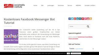 
                            11. Kostenloses Facebook Messenger Bot Tutorial | SocialMedia Institute ...