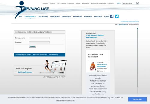 
                            13. Kostenloses Lauftagebuch: Login zum Online ... - Running Life