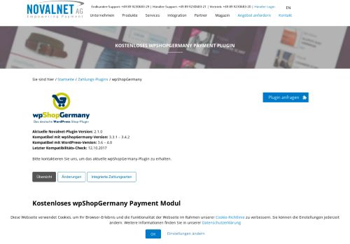 
                            12. Kostenloses wpShopGermany Payment Plugin - Novalnet AG